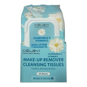Célavi Chamomile & Vitamin E Make-Up Remover Cleansing Tissues — Light Blue
